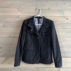 L.A.M.B. | Angora Wool Utility‎ Military Jacket Blazer Coat Navy Sz 4